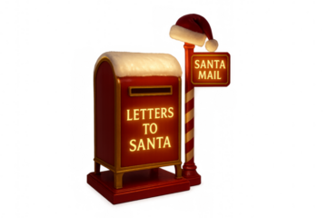 Glowing santa mailbox for holiday wish letters