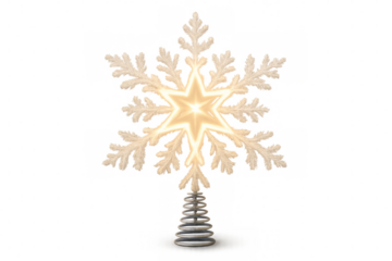 Christmas tree topper star snowflake ornament glowing