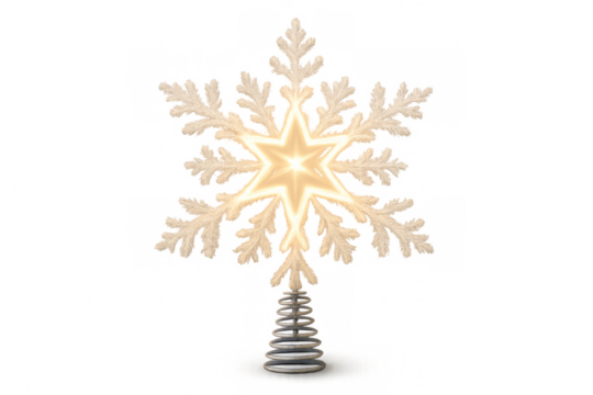 Christmas tree topper star snowflake ornament glowing