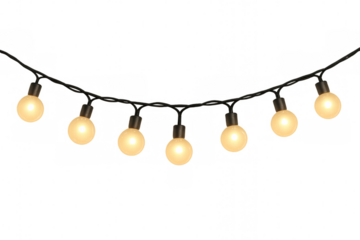 String light garland with glowing bulb decoration