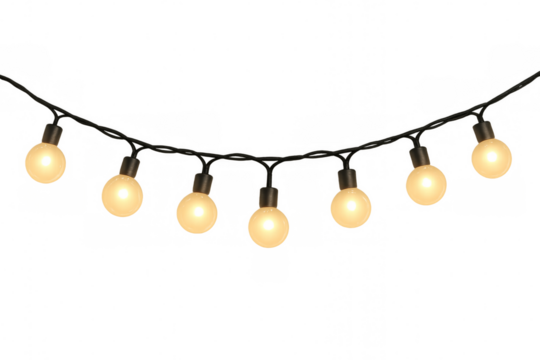 String light garland with glowing bulb decoration