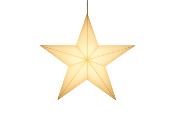 Obraz premium Glowing star lantern hanging holiday decoration on transparent background