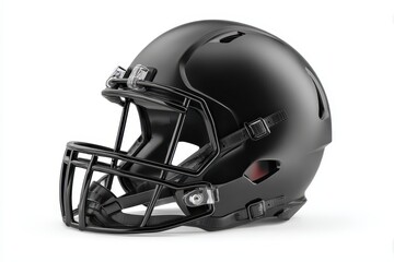Modern black American football helmet designed for high-performance with sleek contours and advanced safety features for athletes on the field