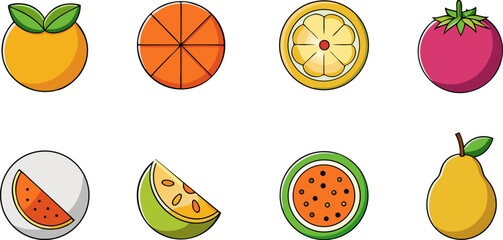 Vibrant tropical citrus and mixed fruits assortment for fresh healthy food concepts and designs