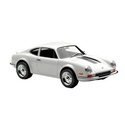 Fototapeta premium White classic coupe, studio shot, diecast model, car advertisement