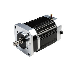 Fototapeta premium Industrial servo motor, close-up, studio shot, technology background, automation