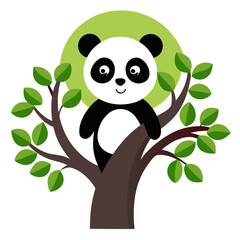 Naklejka premium panda in the tree