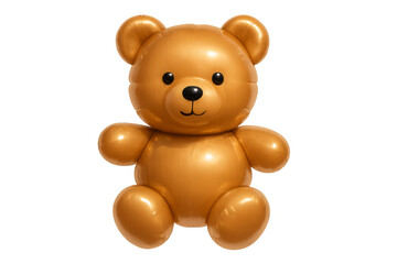 Obraz premium Golden teddy bear balloon for celebration and party design