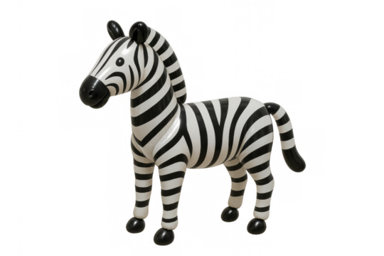 Zebra toy figurine standing on transparent background