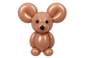 Brown balloon mouse animal on transparent background
