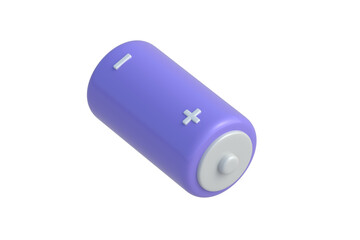 Lithium battery isolated on white background. Energy accumulator. 3d render