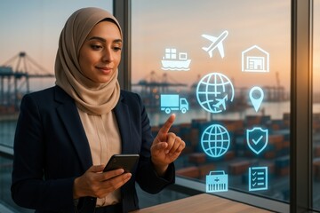 Innovative logistics solutions global shipping hub business strategy urban environment professional viewpoint digital transformation in supply chain