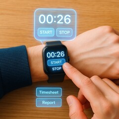 Timing your tasks stopwatch use for efficient time management office environment digital report interactive perspective