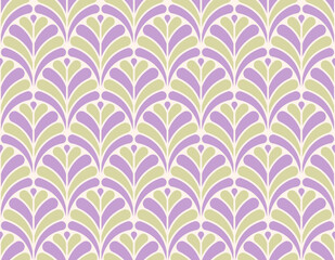 Cute seamless art deco pattern. Modern abstract vector background. Geometric floral texture.