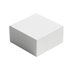 Fototapeta premium White cube, isolated, studio, clean background, 3D render, mockup