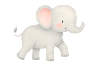 Fototapeta premium Cute watercolor safari animals clipart for kids and nursery decor