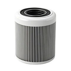 White cylindrical filter, studio shot, clean background, water purification