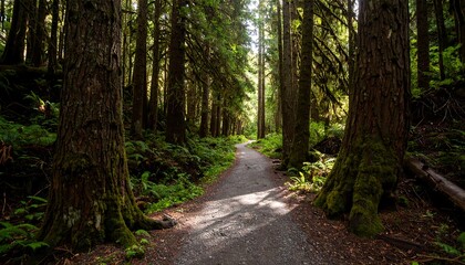 Fototapeta premium Forest Path Sunlight.