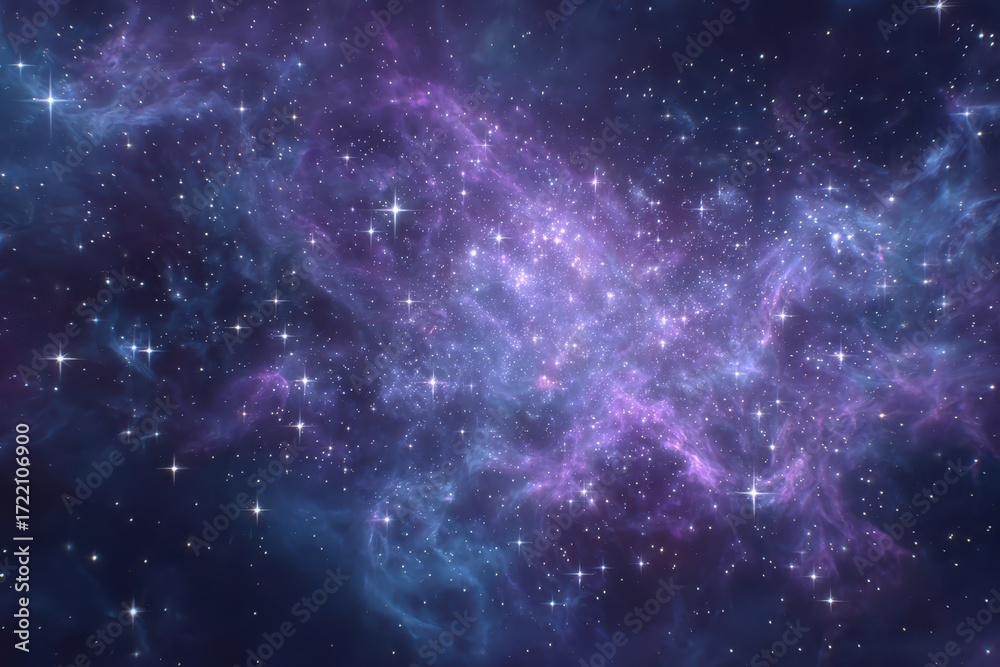 Wall mural mystical cosmic landscape showing stars and nebulae created in the vast space illustrating the beaut