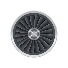 Powerful Jet Engine Turbine Fan Blades of an Aircraft Providing Thrust for Modern Aviation Flight Technology