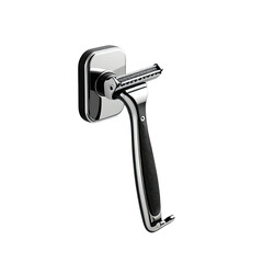 Chrome safety razor wall mount, bathroom, modern design, advertising