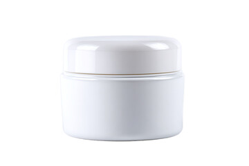 White Plastic Container Jar with Rounded Cap, isolated on white transparent background