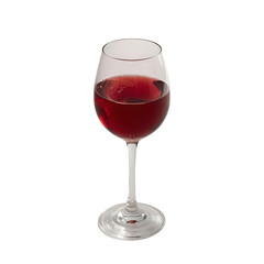 Wine Glass Elegance: A single, sophisticated wine glass gracefully cradles a deep red liquid. showcasing the simple elegance and classic design of the glass.