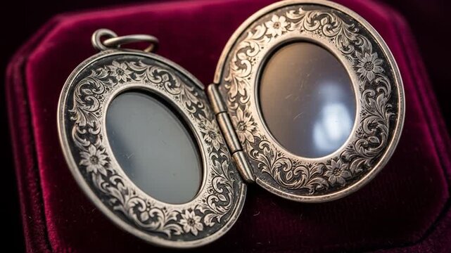 Antique Oval Locket Pendant Close-up.