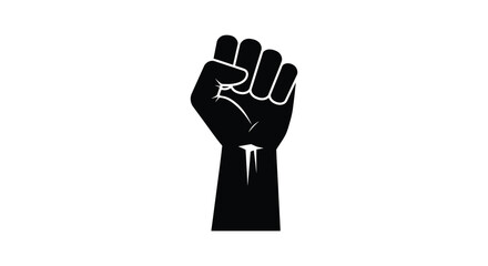 A raised clenched fist symbol representing solidarity defiance and resistance