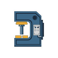 Modern industrial press machine for heavy duty manufacturing and metalworking operations in a factory setting design