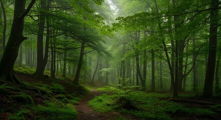 Fototapeta premium Lush Jungle and Rainforest Scenic Backgrounds with Tropical Nature