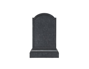 A dark, elegant gravestone with a smooth and a classic arch design, perfect for memorial purposes.