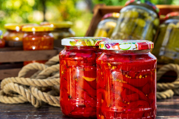 Canned peppers in vinegar