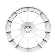 Obraz premium White industrial wheel, spokes, studio, design, manufacturing