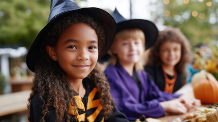 Children party celebration seasonal entertainment kids activities family gatherings community events Halloween festivities social activities childhood development blurred