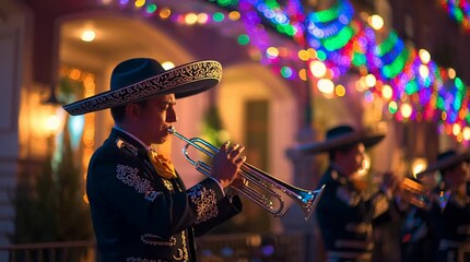 Mariachi playing in the street - Powered by Adobe