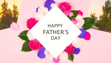 Festive Father's Day card with flowers