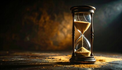 Sand Timer Measuring Passing Time Deadline Concept