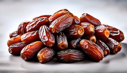 Obraz premium Close Up Of Dried Date Heap Sweet Brown Natural Fruit Snack
