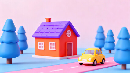 Background of the cartoon house