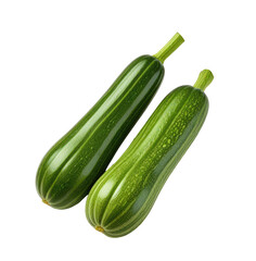 Two fresh green zucchini, studio shot, isolated, healthy food recipe
