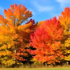 Fototapeta premium Autumn Foliage with Vibrant Leaves
