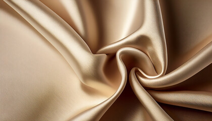 Close Up Of A Beige Satin Fabric