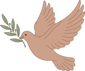Gentle Dove holding a beautiful olive branch, a timeless symbol of peace, hope, and freedom, with an inspiring spiritual message.
