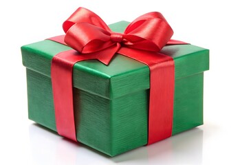 Obraz premium Christmas gift box isolated on white background. Christmas surprise box