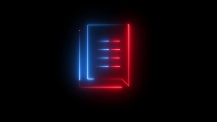 A glowing neon file folder icon isolated on a black background, featuring a modern digital design ideal for data storage, technology interfaces, and futuristic file management visuals. - Powered by Adobe