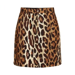 Leopard print skirt featuring a stylish design, perfect for casual or chic outfits.