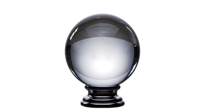 Crystal ball isolated on transparent background, a sphere of glass for fortune telling - Powered by Adobe
