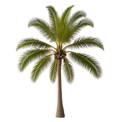 Isolated tropical palm tree against black background