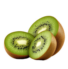 Fototapeta premium Sliced kiwis on black background, studio shot, food photography, recipe website
